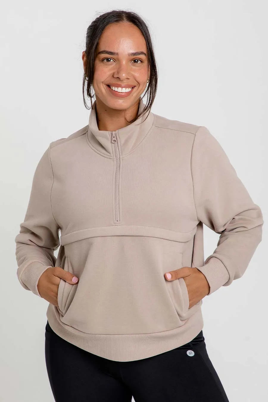 Mama Nursing Jumper - Mocha Brown