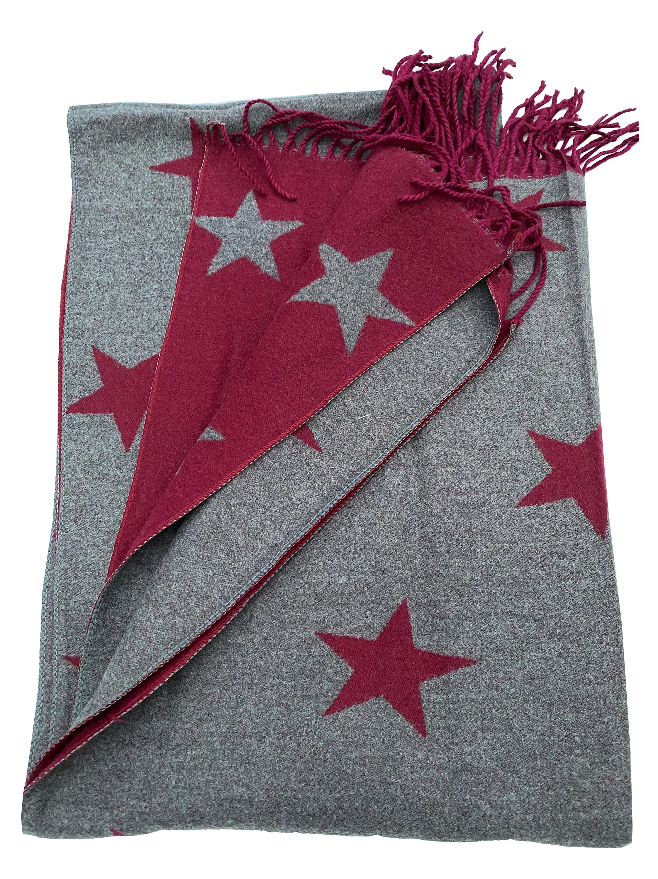 MAROON STARS PRINT scarf cashmere scarf reversible trendy super soft and warm winter shawl unisex trending scarf Xmas gift for him and her