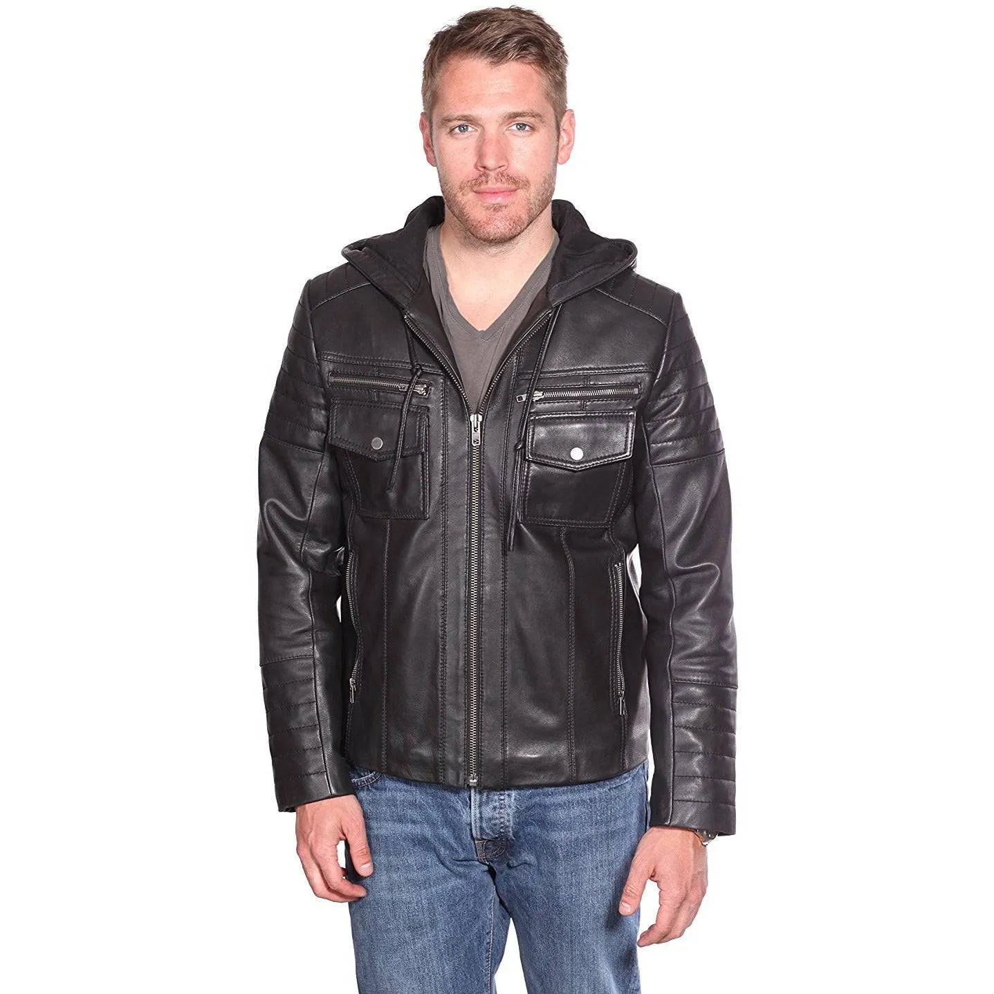 MASON & COOPER MEN'S FLYNN LEATHER QUILTED JACKET