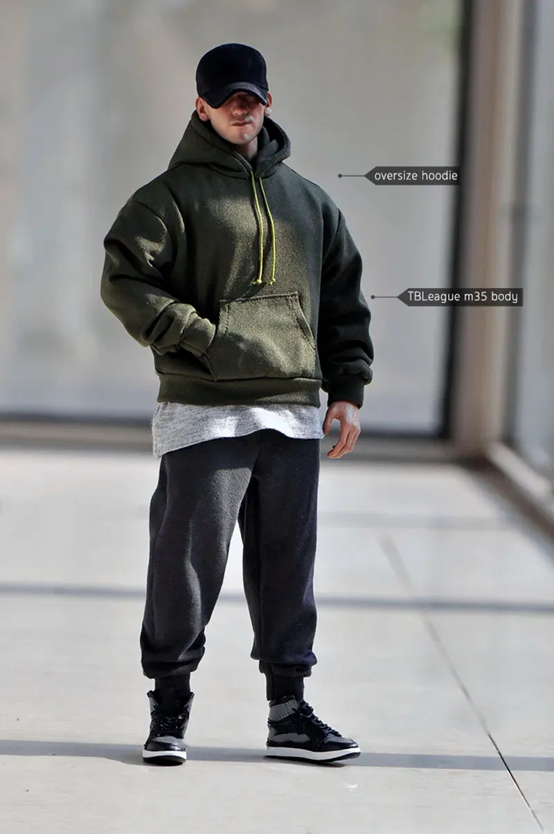 MC - 1/6 Scale Soldier Hoodie: Oversized sports jacket for 12" M35 muscle action figure accessory