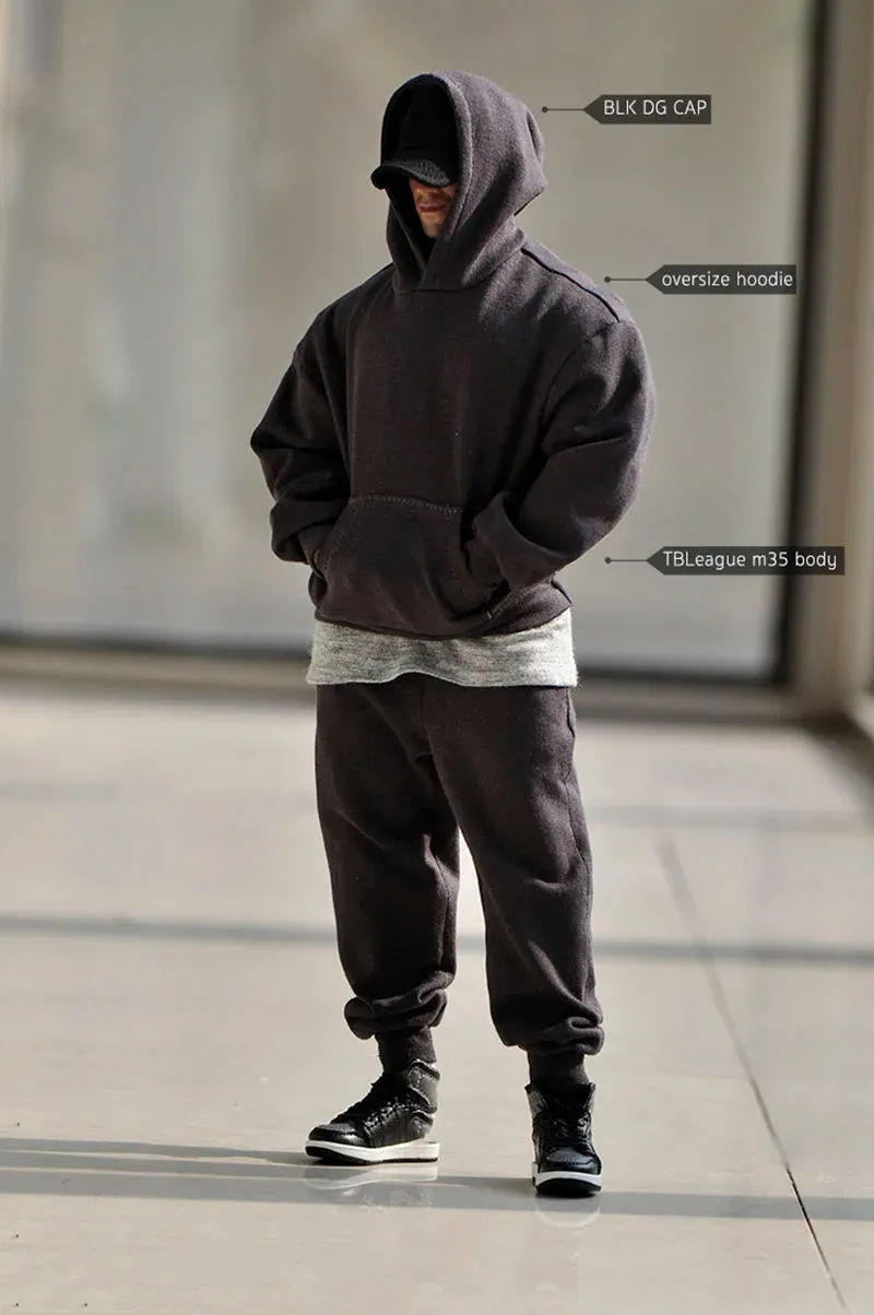 MC - 1/6 Scale Soldier Hoodie: Oversized sports jacket for 12" M35 muscle action figure accessory