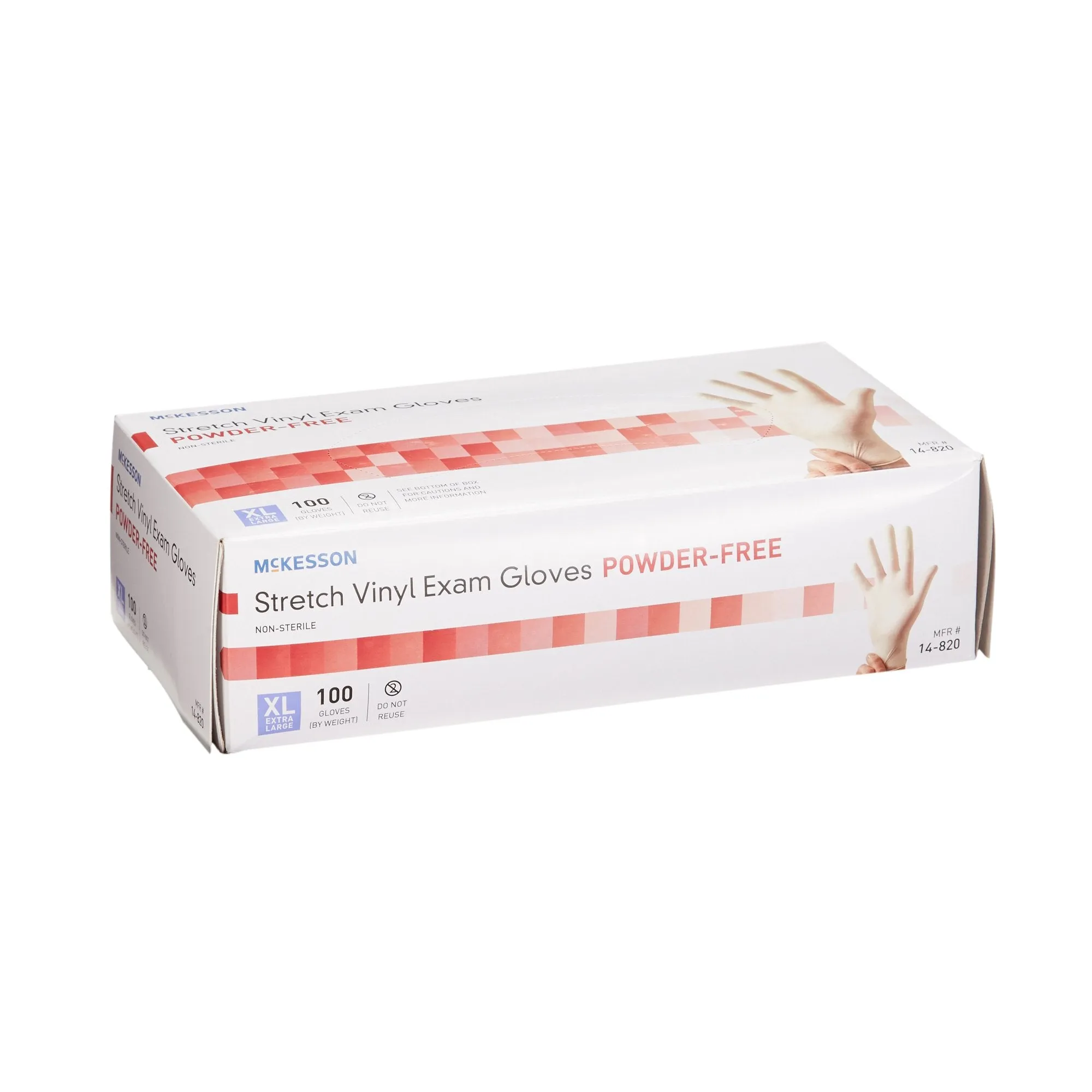 McKesson Stretch Vinyl Powder Free Exam Glove, Extra Large, Ivory