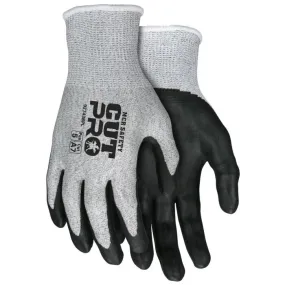 MCR Safety Cut Pro 92743BP 13 Gauge HyperMax Shell, Bi Polymer Coated Palm and Fingertips Work Gloves, Black, 1 Pair