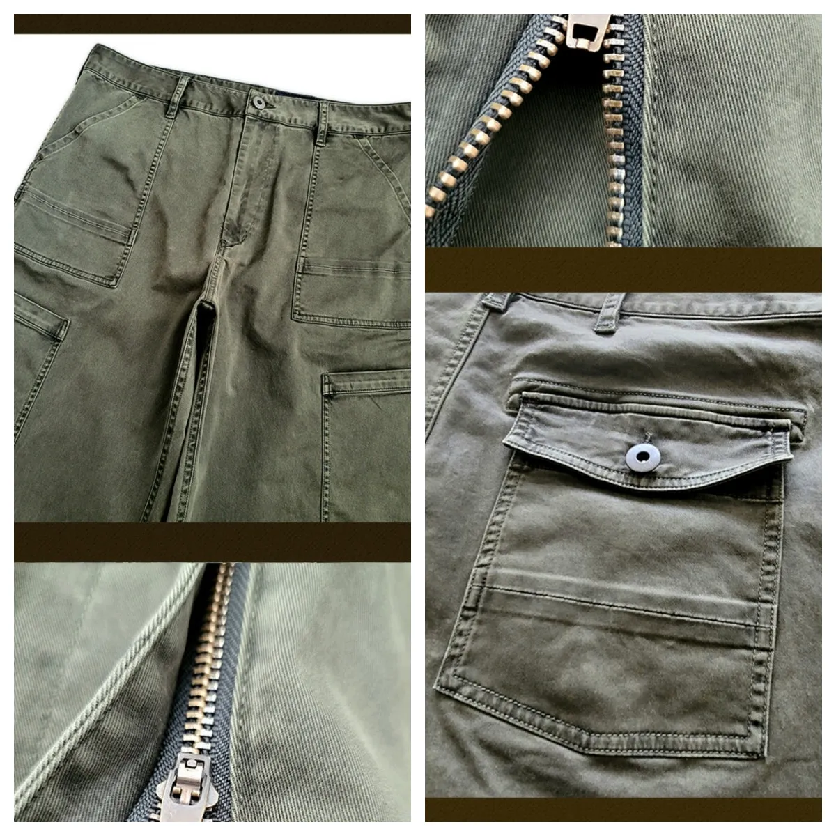 Men's Cargo Pants Straight Slim Fit