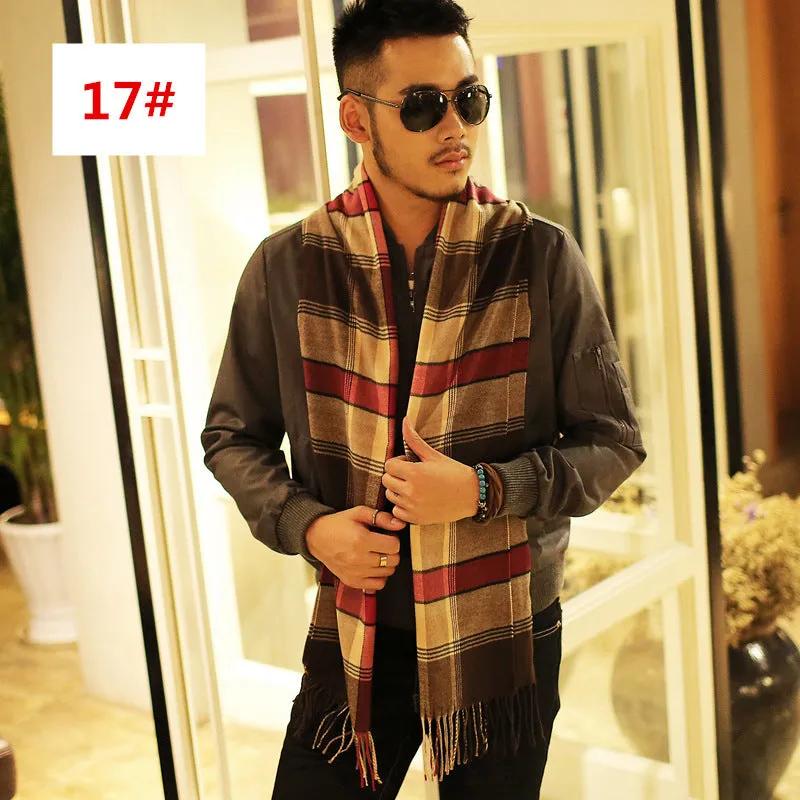 Men's Fashion Casual Warm Plaid Scarf