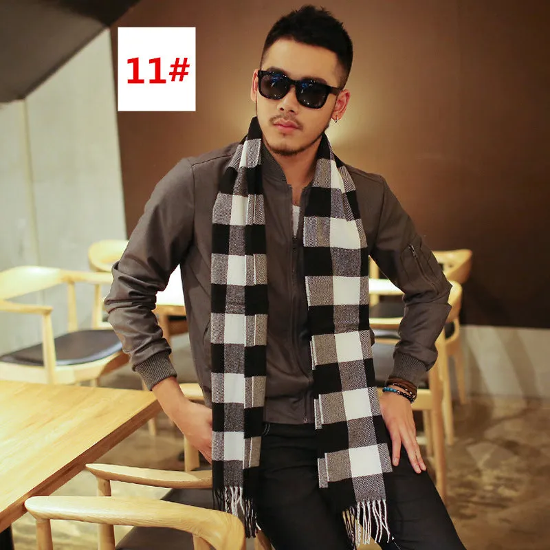 Men's Fashion Casual Warm Plaid Scarf