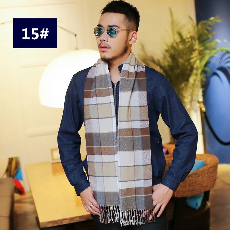 Men's Fashion Casual Warm Plaid Scarf