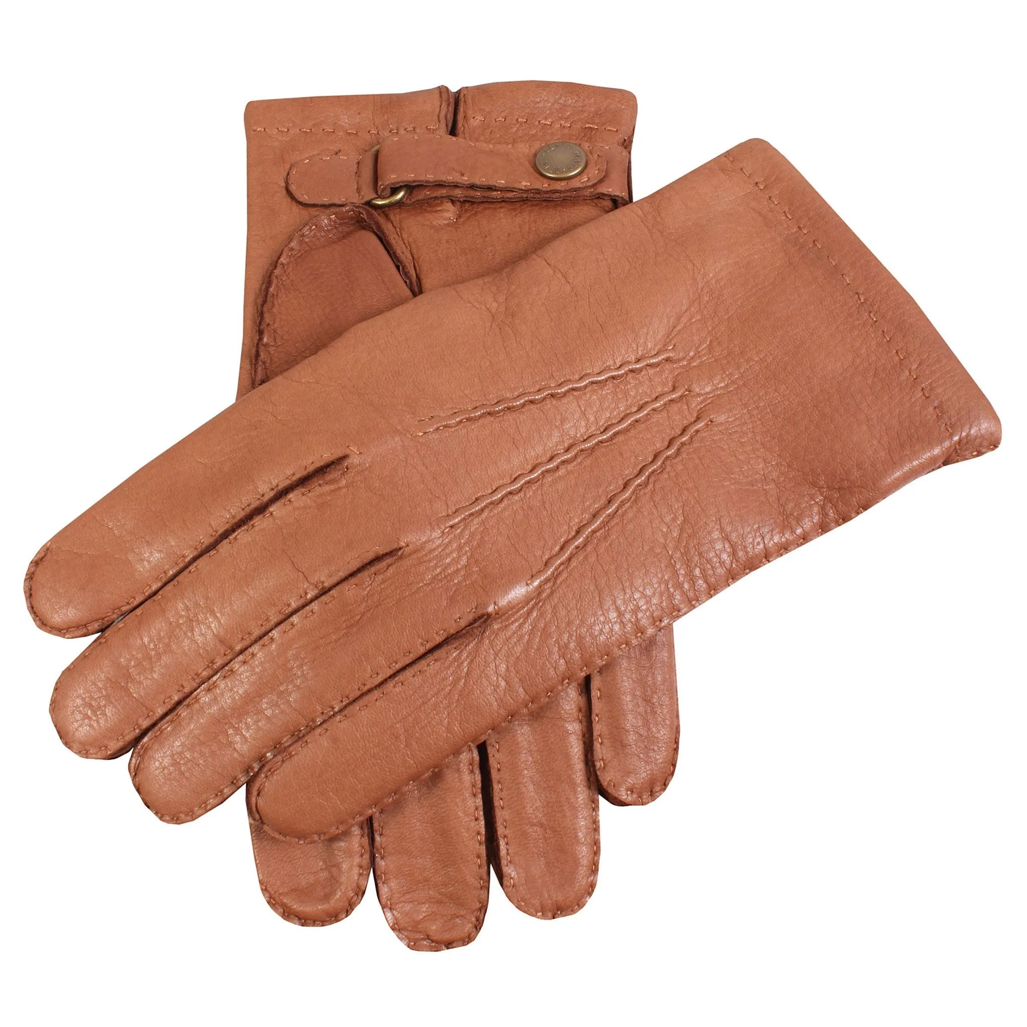 Men's Handsewn Three-Point Cashmere-Lined Deerskin Leather Gloves