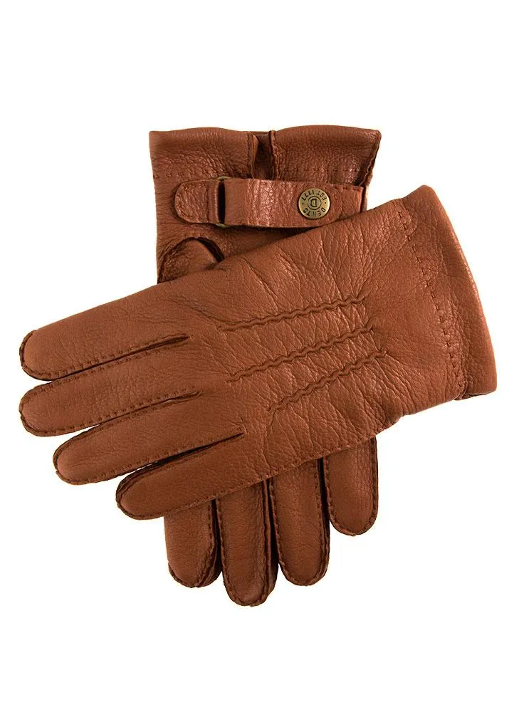 Men's Handsewn Three-Point Cashmere-Lined Deerskin Leather Gloves