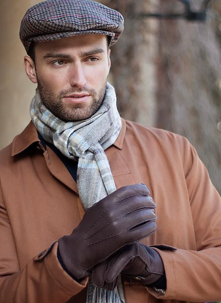 Men's Handsewn Three-Point Cashmere-Lined Deerskin Leather Gloves