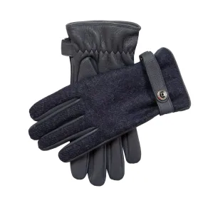 Men’s Heritage Cashmere-Lined Abraham Moon Tweed and Deerskin Leather Gloves