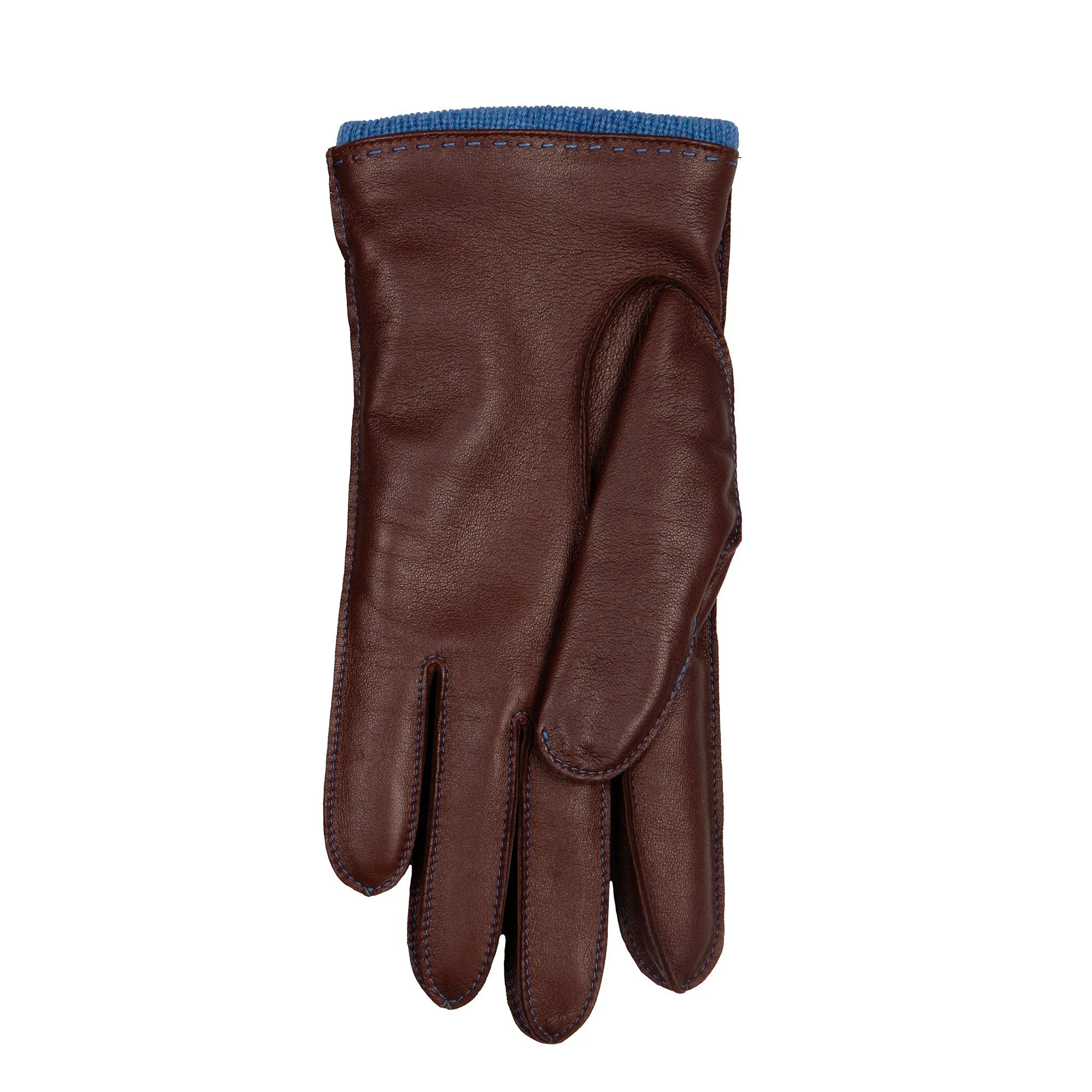 Men’s Heritage Three-Point Cashmere-Lined Leather Gloves with Colour Contrast Details