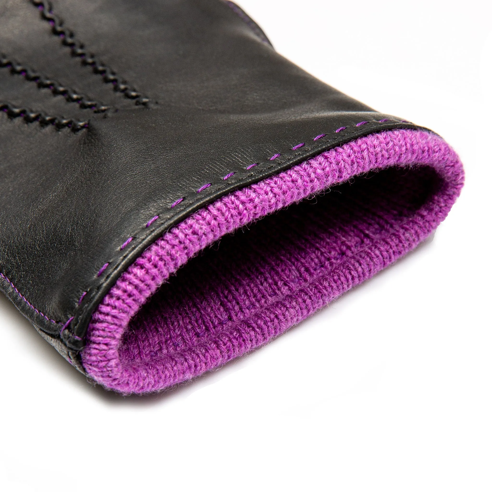 Men’s Heritage Three-Point Cashmere-Lined Leather Gloves with Colour Contrast Details