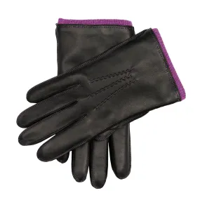 Men’s Heritage Three-Point Cashmere-Lined Leather Gloves with Colour Contrast Details