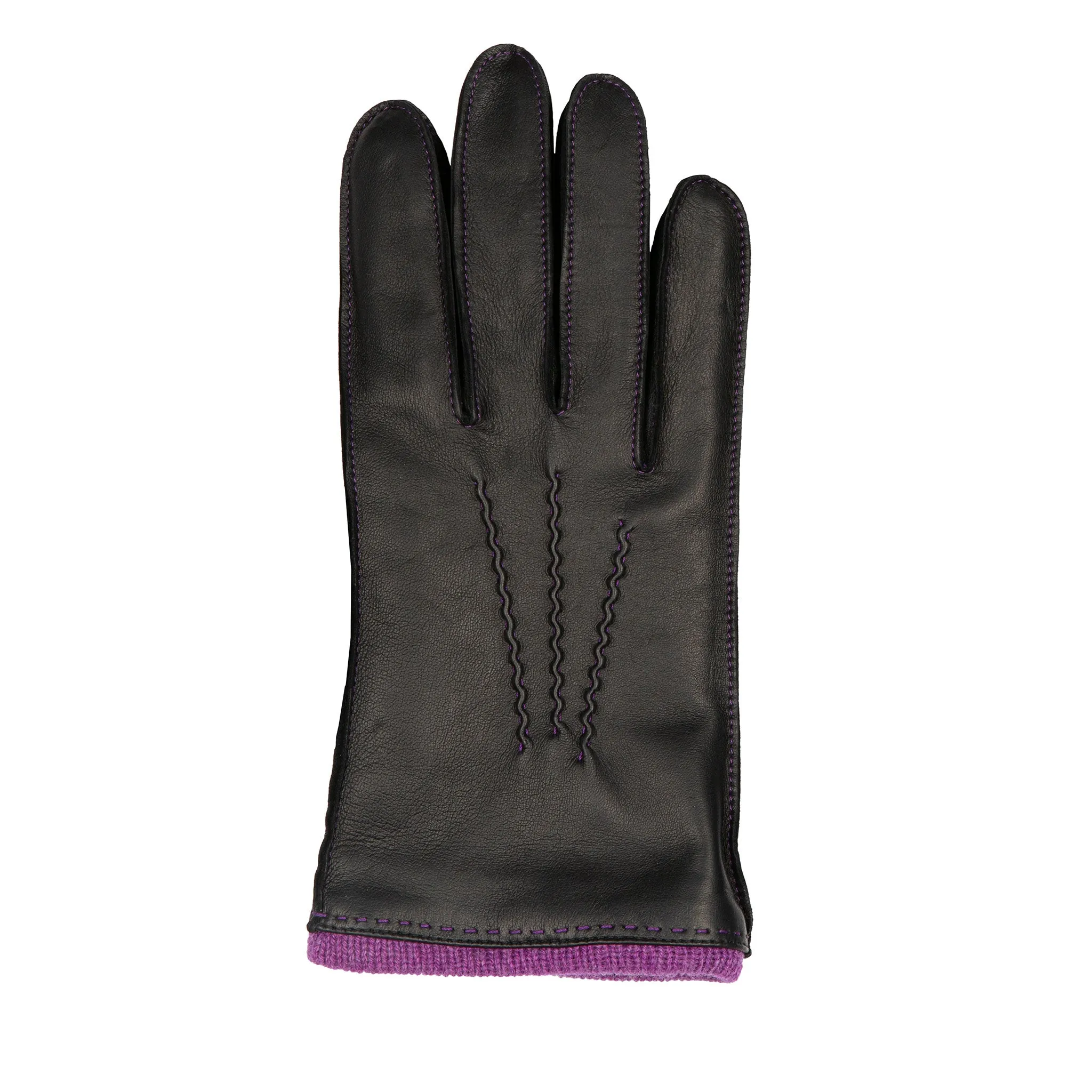 Men’s Heritage Three-Point Cashmere-Lined Leather Gloves with Colour Contrast Details