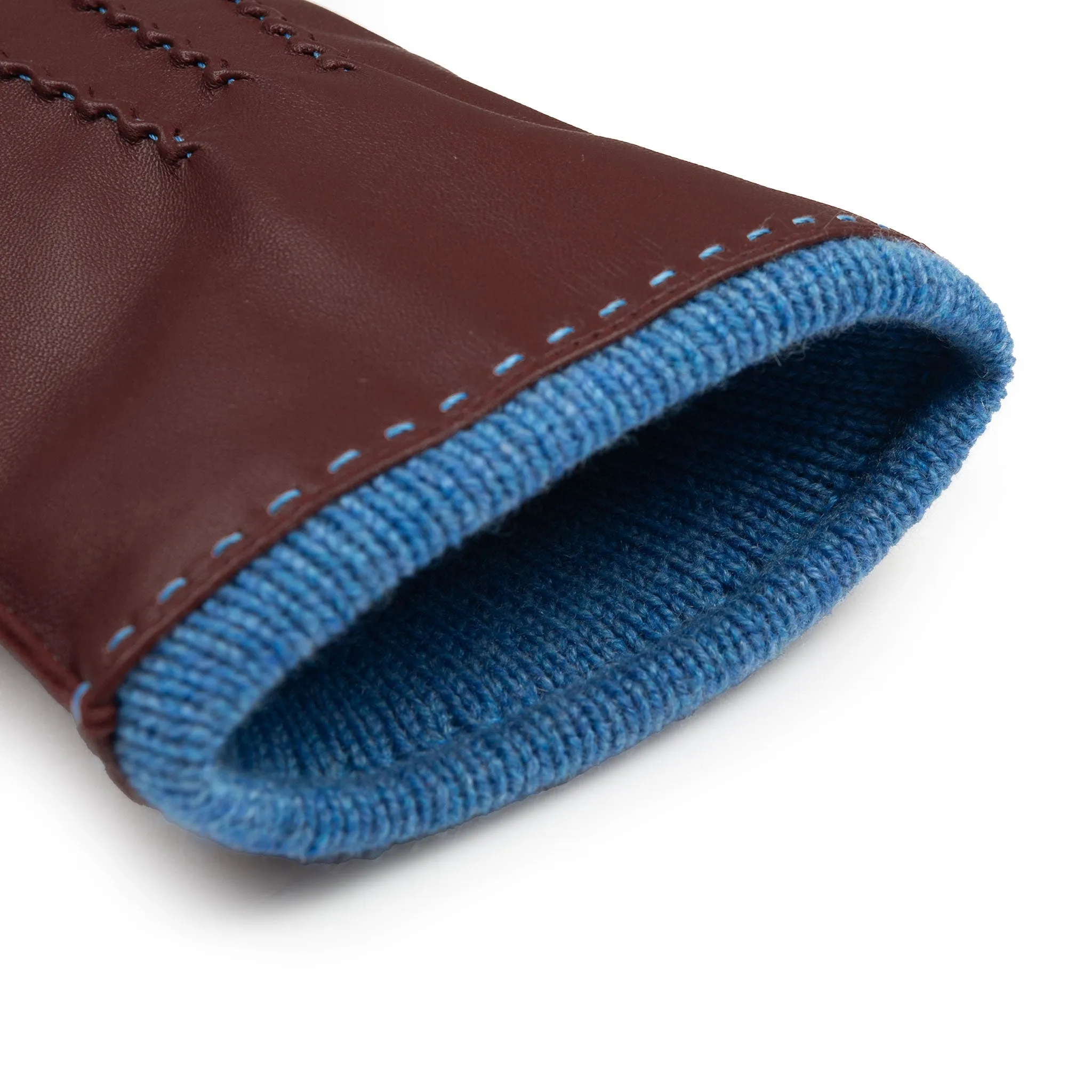 Men’s Heritage Three-Point Cashmere-Lined Leather Gloves with Colour Contrast Details