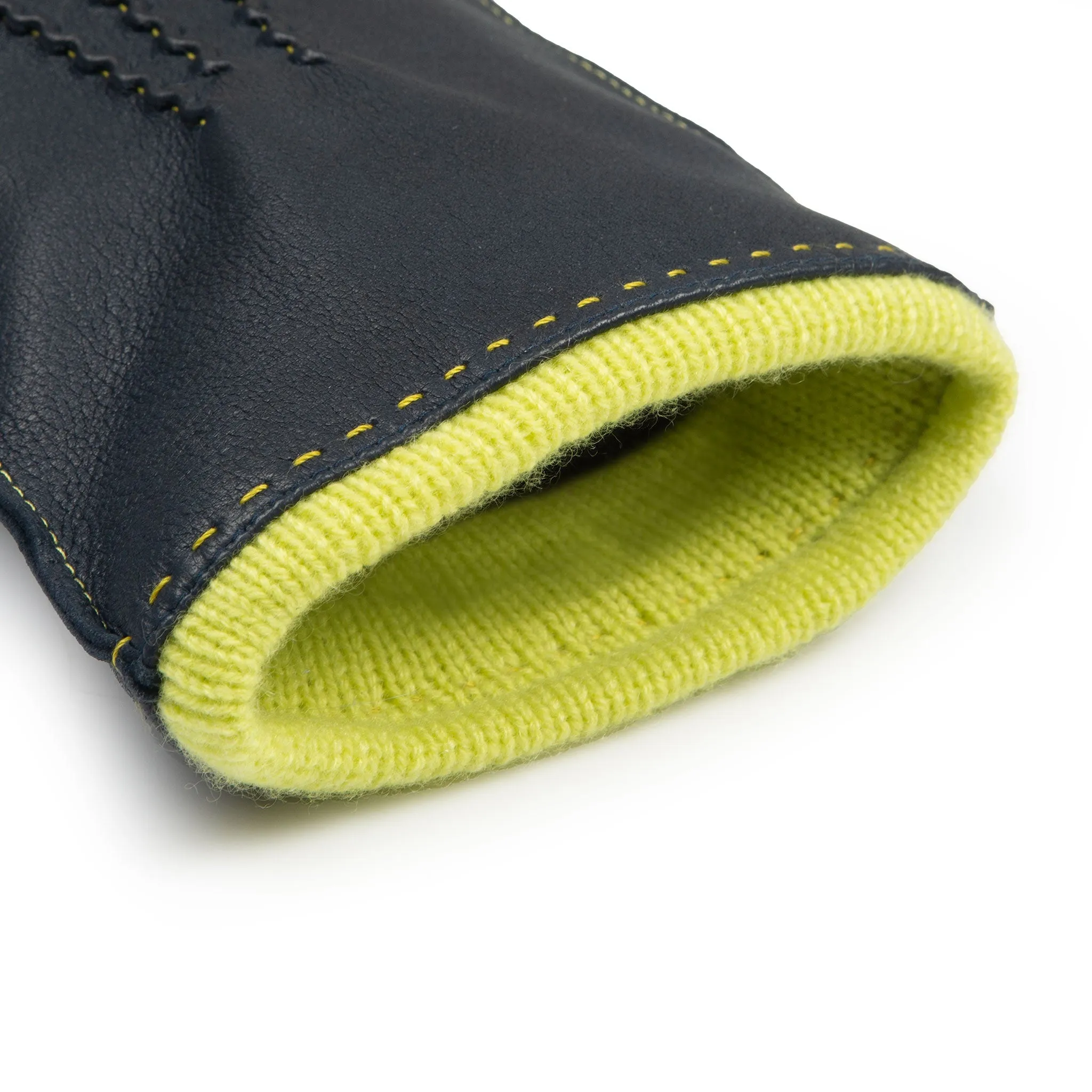 Men’s Heritage Three-Point Cashmere-Lined Leather Gloves with Colour Contrast Details