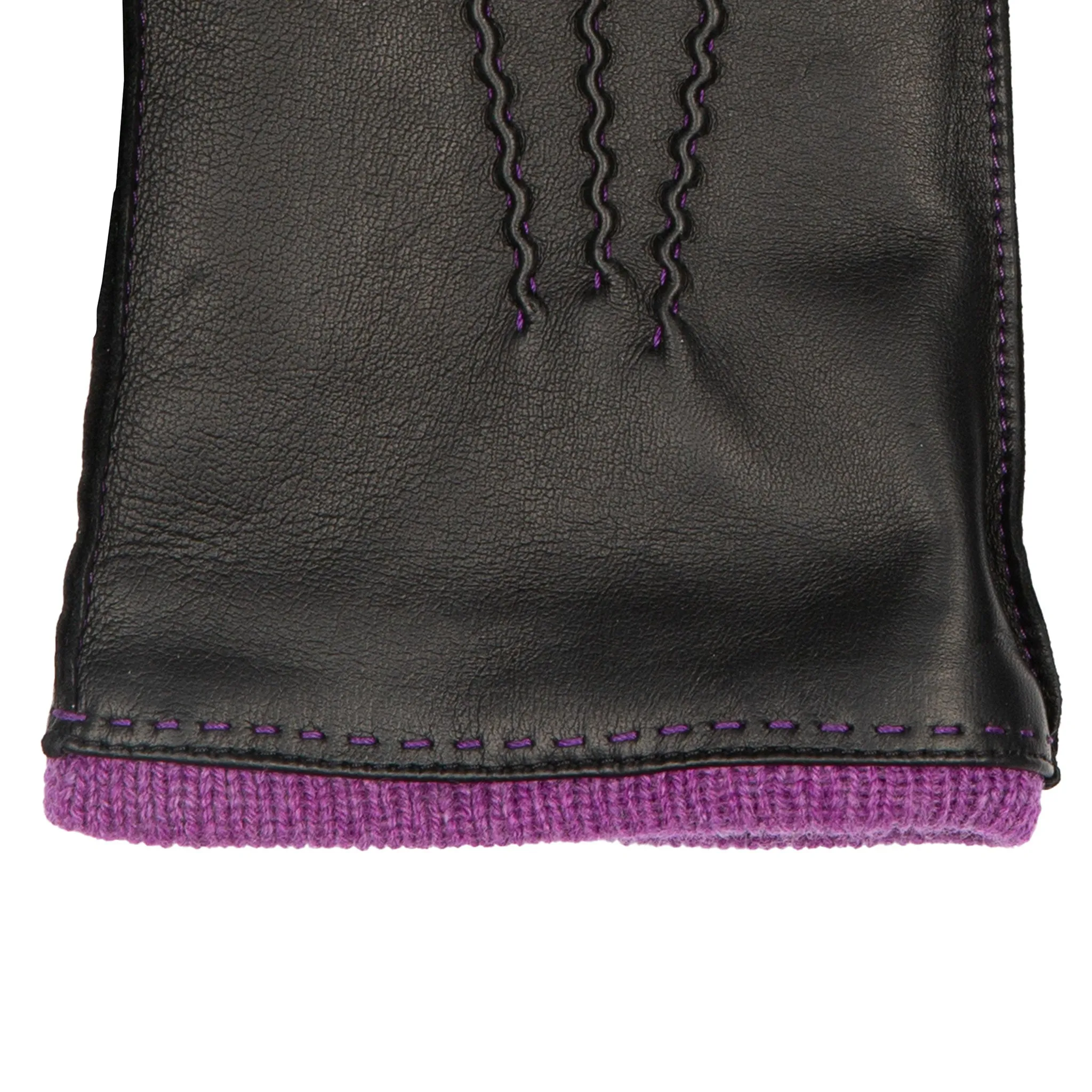 Men’s Heritage Three-Point Cashmere-Lined Leather Gloves with Colour Contrast Details