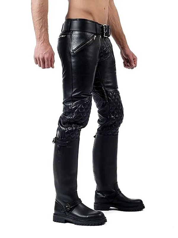 Men's Real Leather Padded Pants