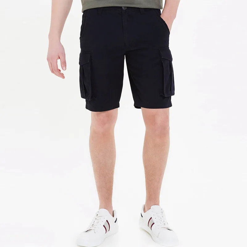 Men's Solid Color Casual Cargo Shorts