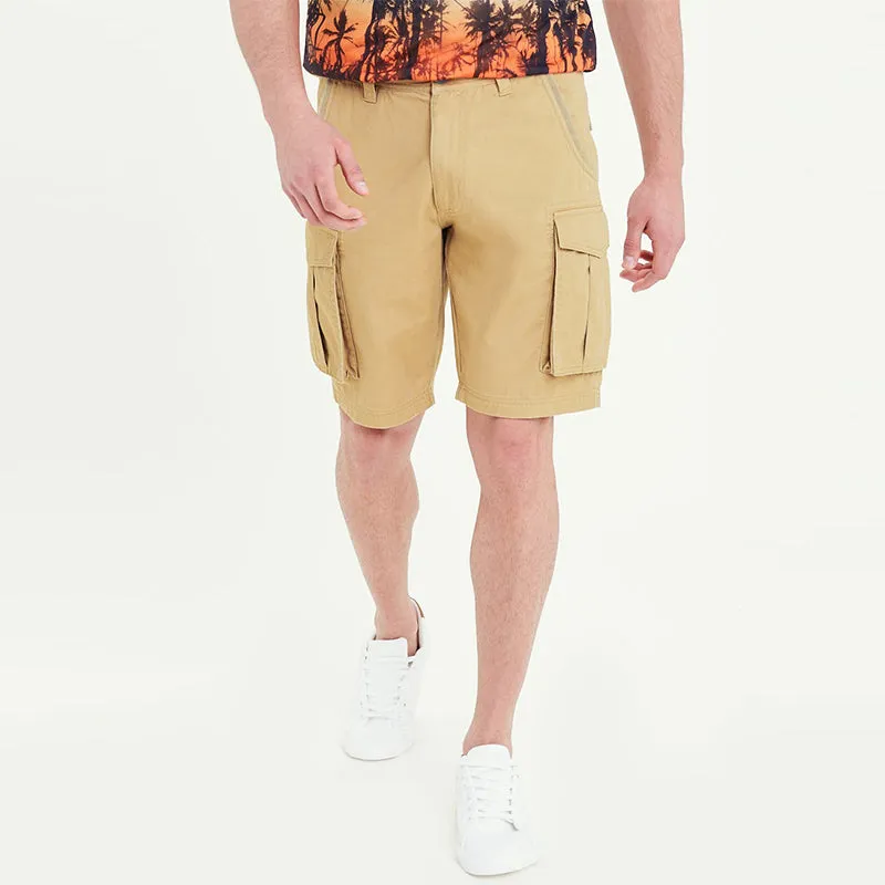 Men's Solid Color Casual Cargo Shorts