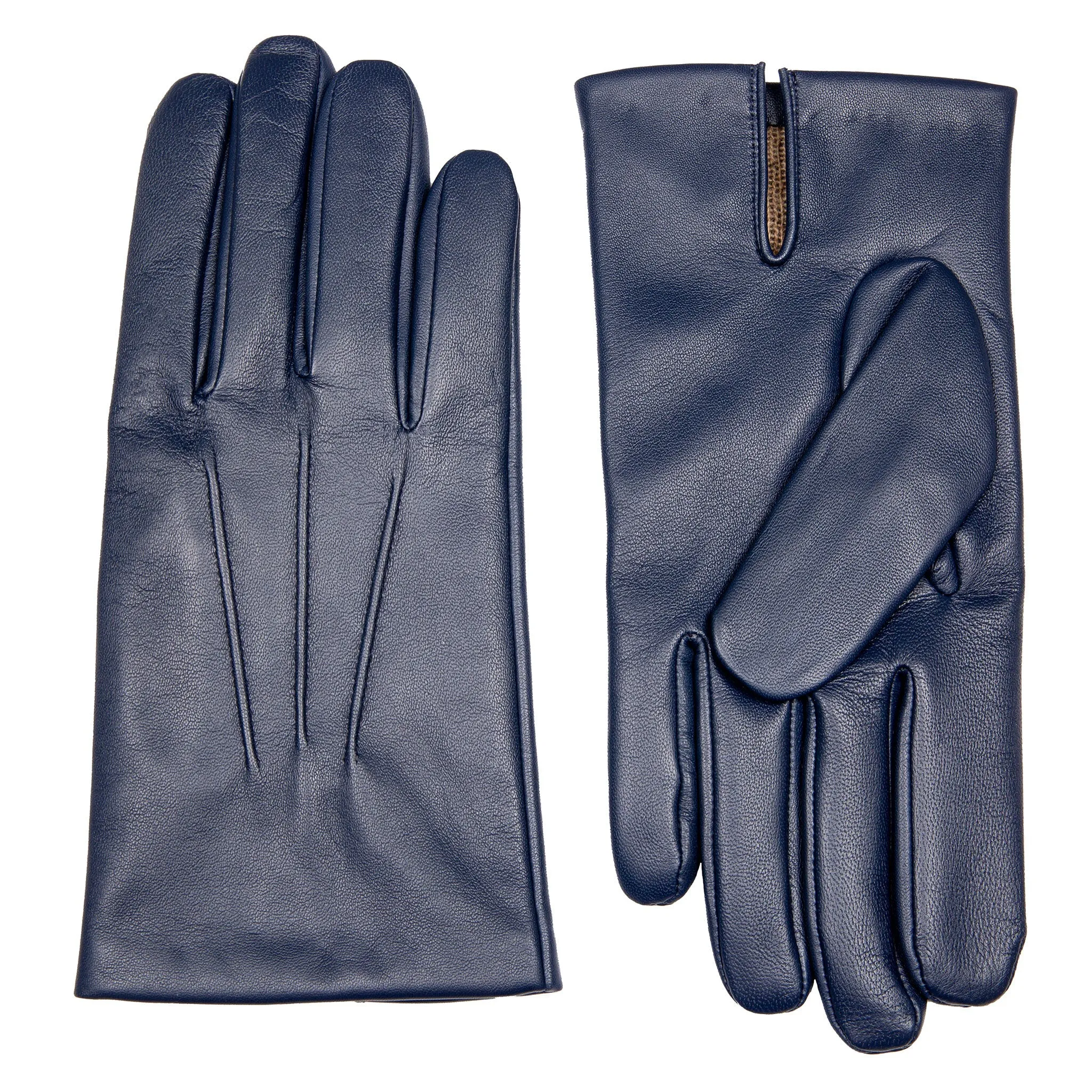 Men's Three-Point Cashmere-Lined Leather Gloves