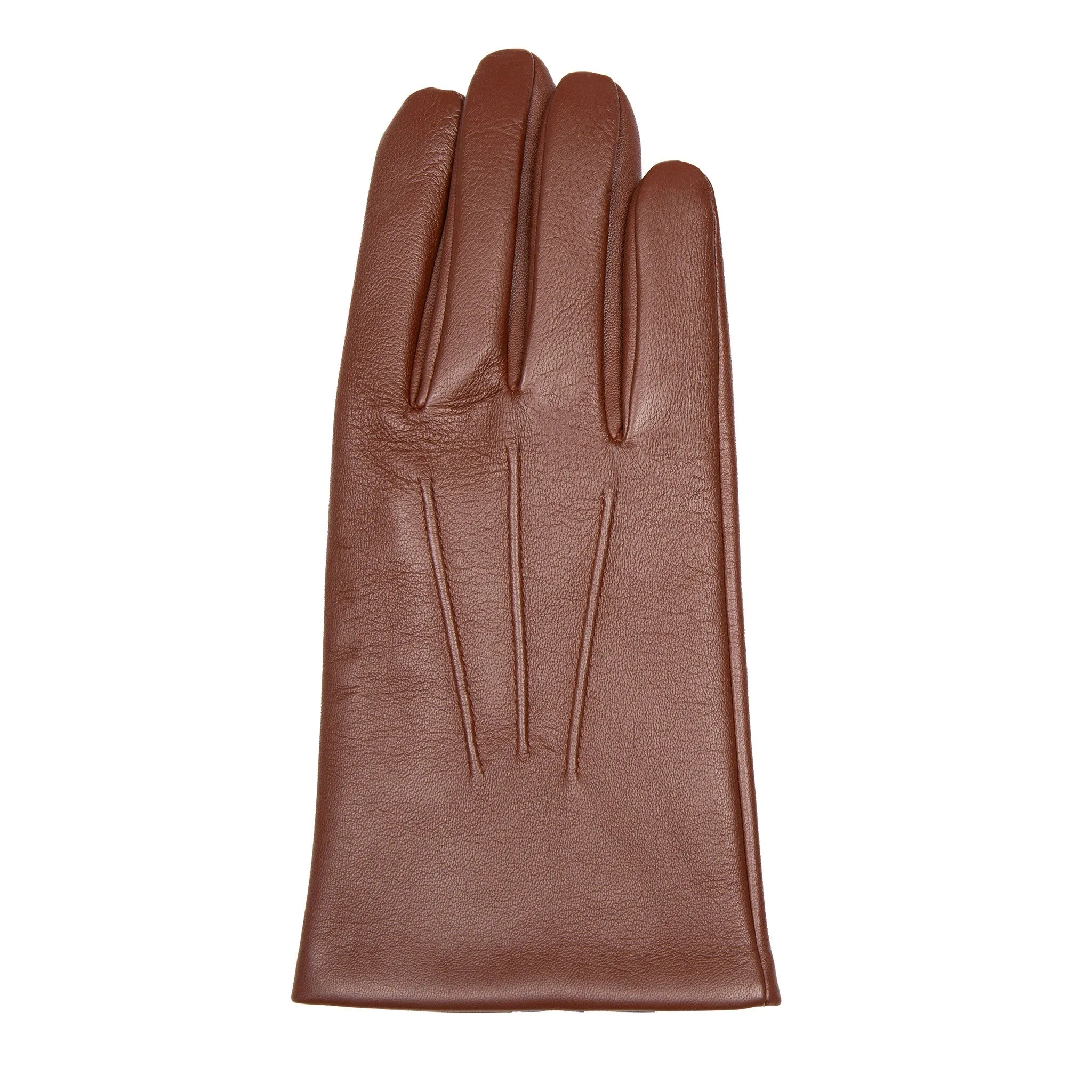 Men's Three-Point Cashmere-Lined Leather Gloves