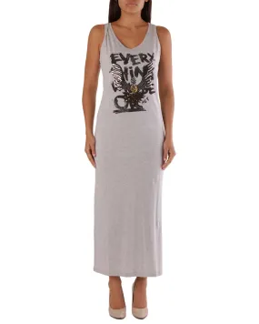 Met Womens Casual Grey Maxi Dress with Eagle Print