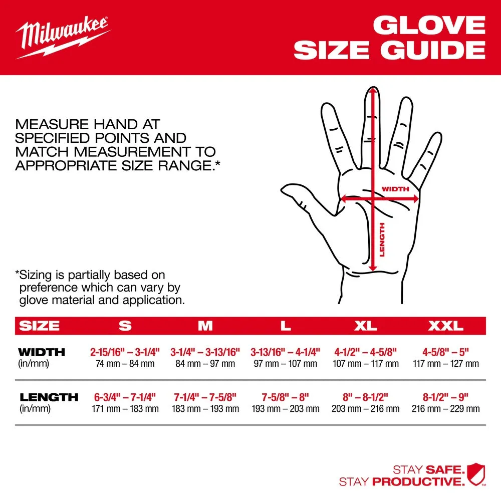 Milwaukee 48-73-8934B 12PK High Visibility Cut Level 3 Polyurethane Dipped Safety Gloves - 2X-Large