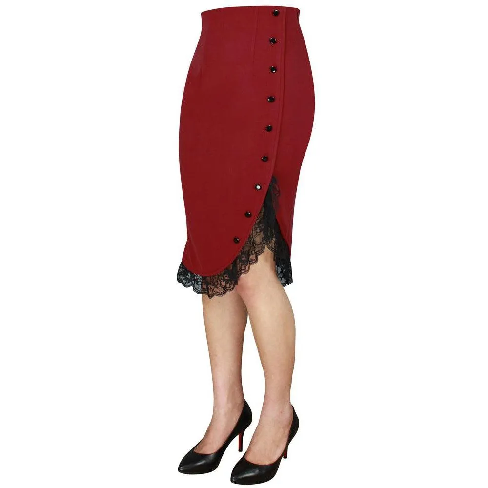 Miss Priss Pinup Ruffle Skirt in Red