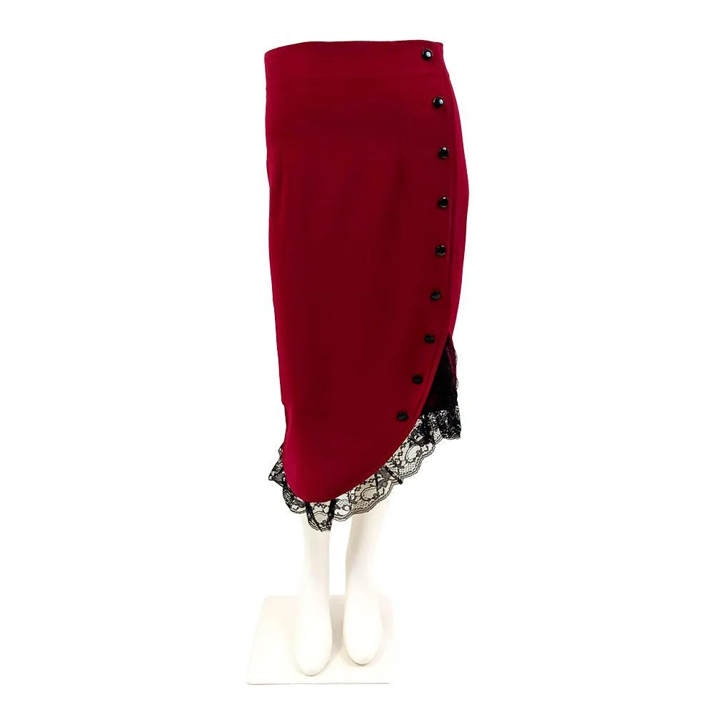 Miss Priss Pinup Ruffle Skirt in Red