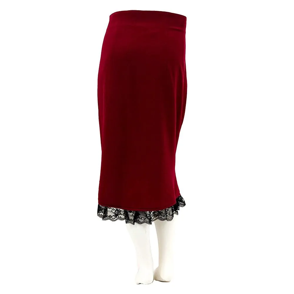 Miss Priss Pinup Ruffle Skirt in Red