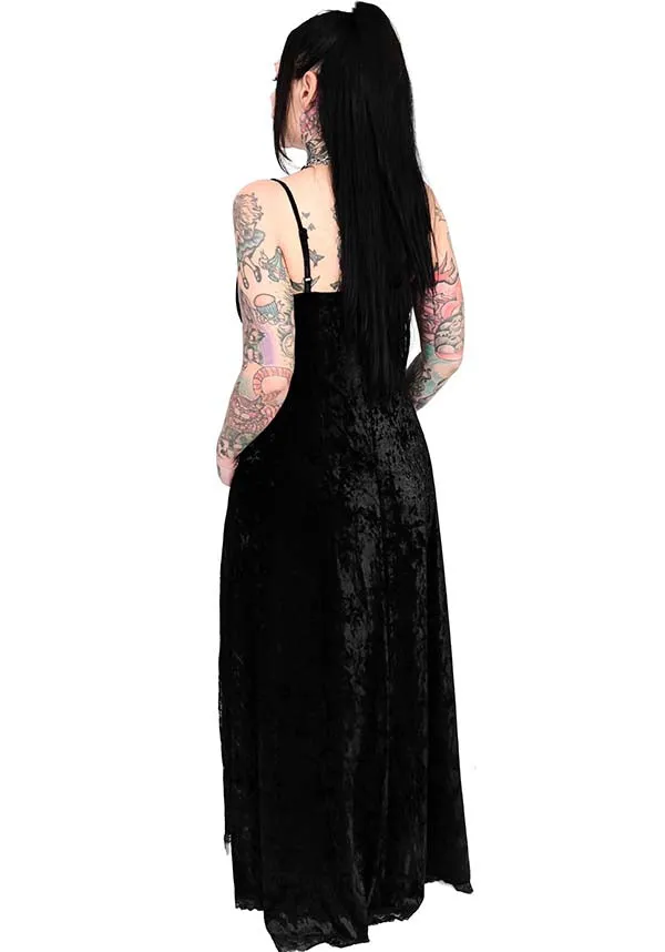 Miss World [Black Velvet] | MAXI DRESS