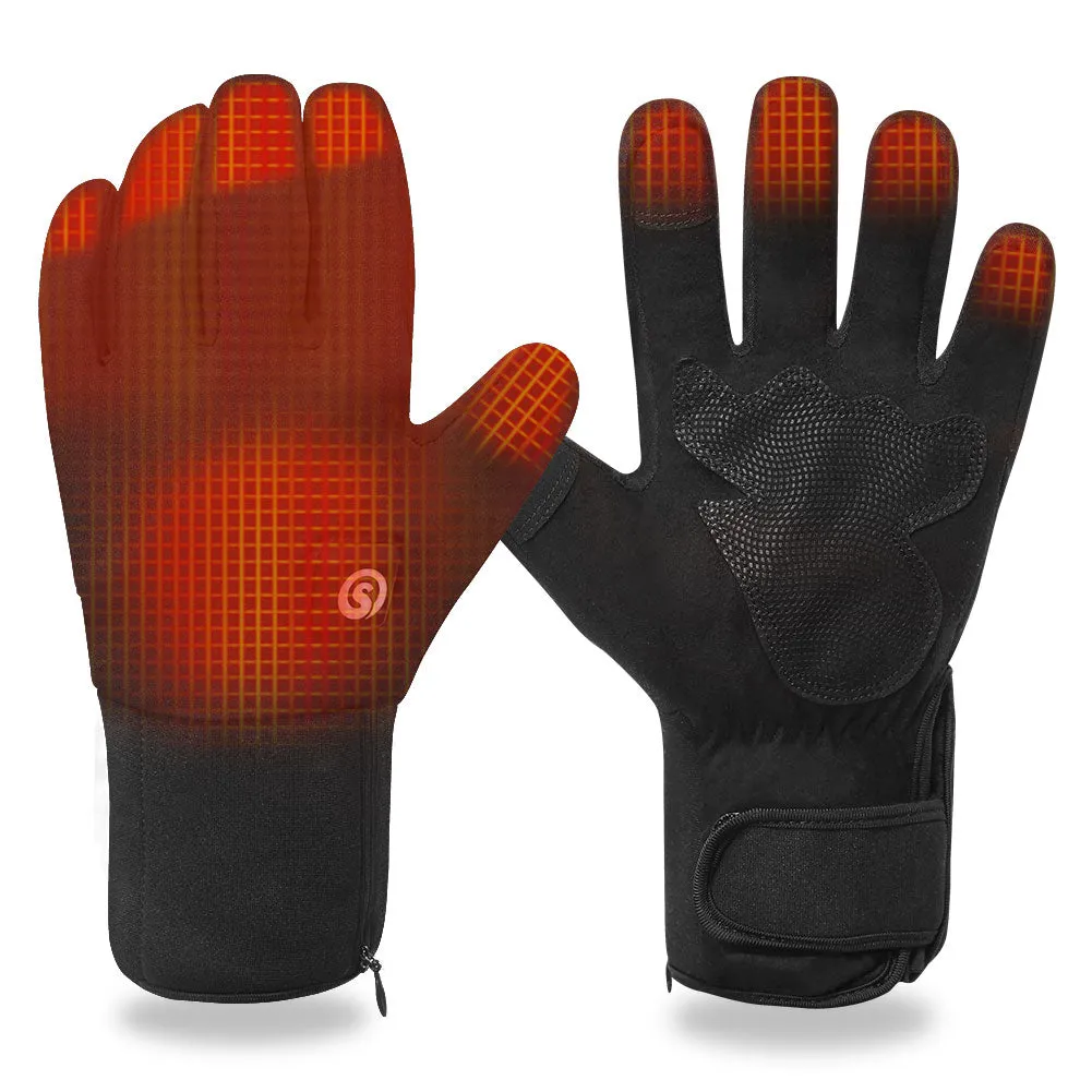 Moderate Thickness Battery Heated Gloves | Fingertip Touch Screen | Savior