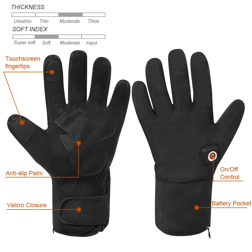 Moderate Thickness Battery Heated Gloves | Fingertip Touch Screen | Savior