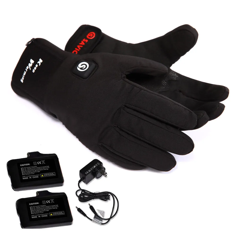 Moderate Thickness Battery Heated Gloves | Fingertip Touch Screen | Savior