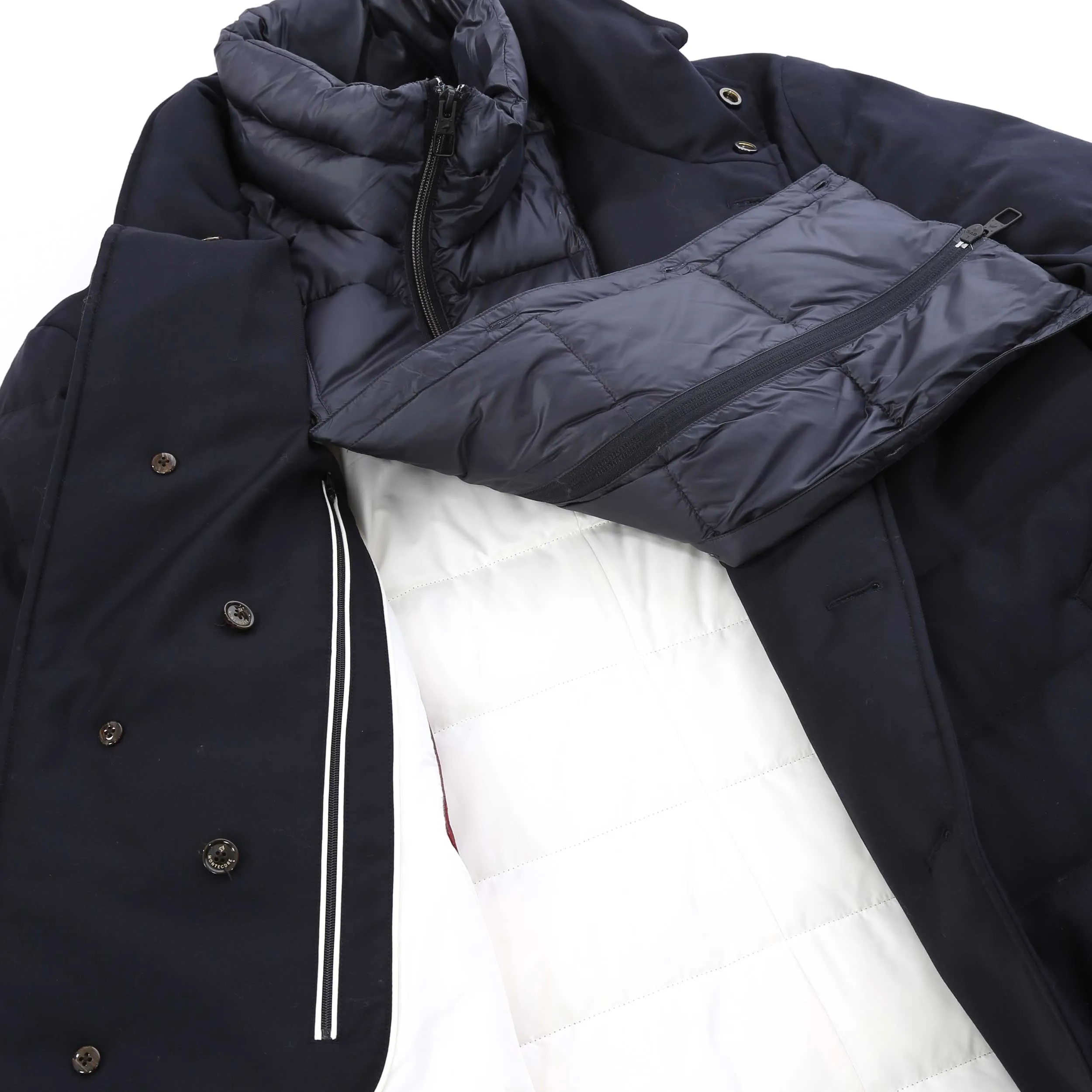 Montecore 3/4 Length Padded Jacket in Navy