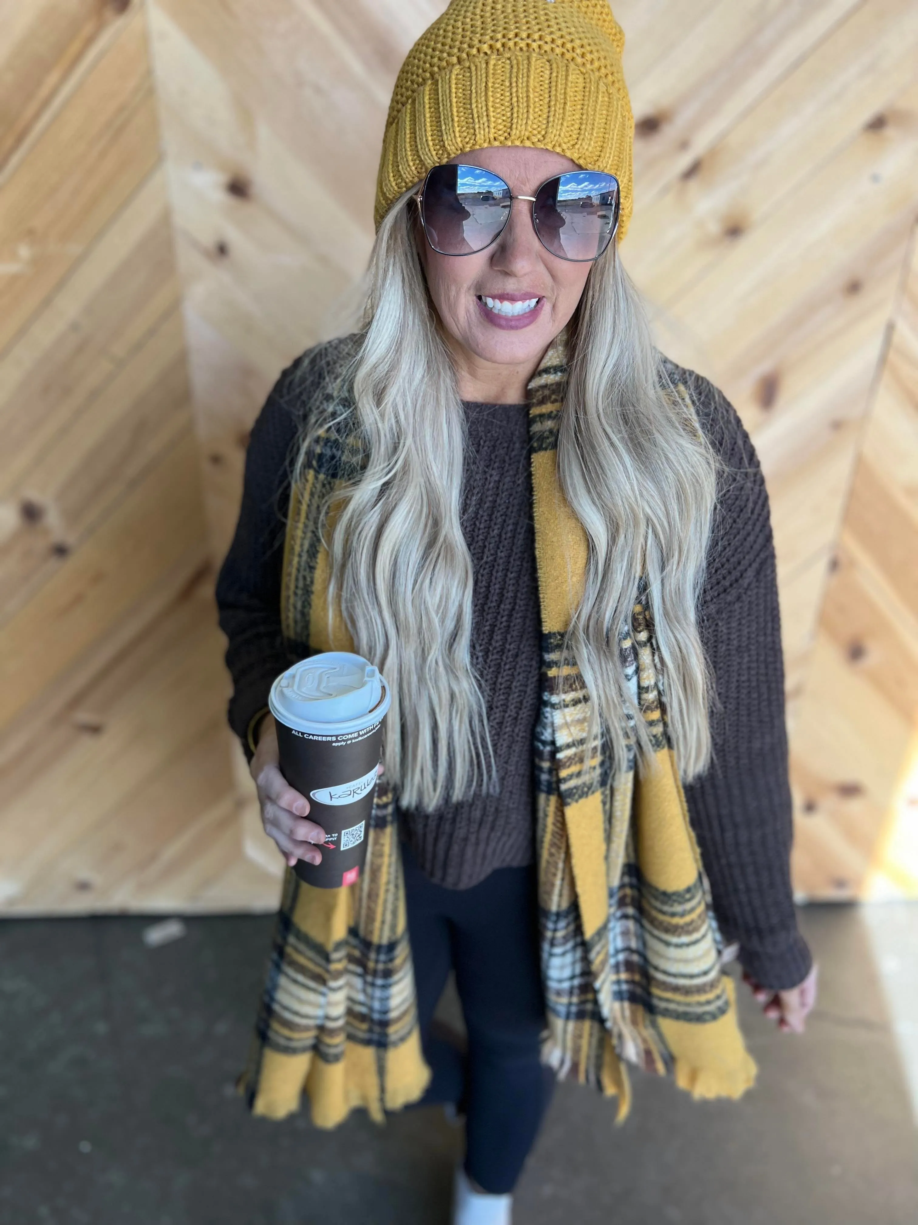 Mustard Plaid Scarf