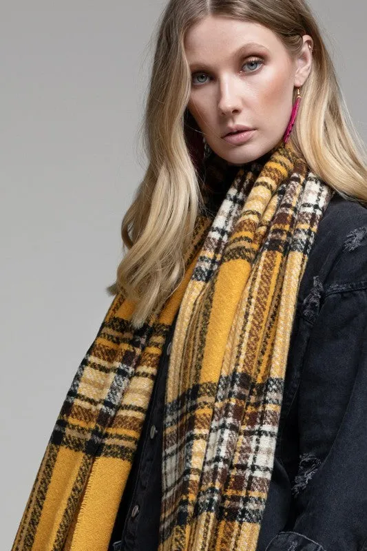 Mustard Plaid Scarf