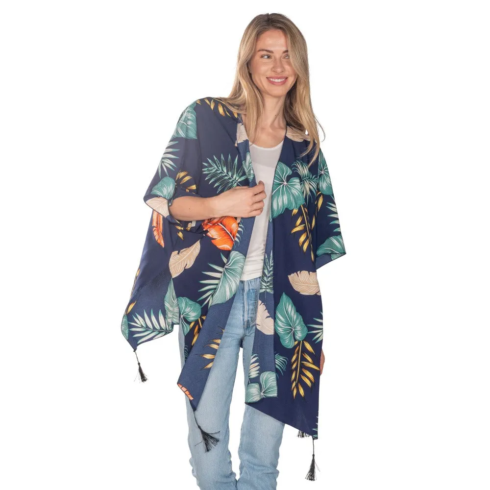 Navy Tassle Kimono