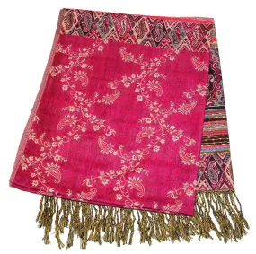 Nepal Hand Made Pashmina Shawl Scarf Pink