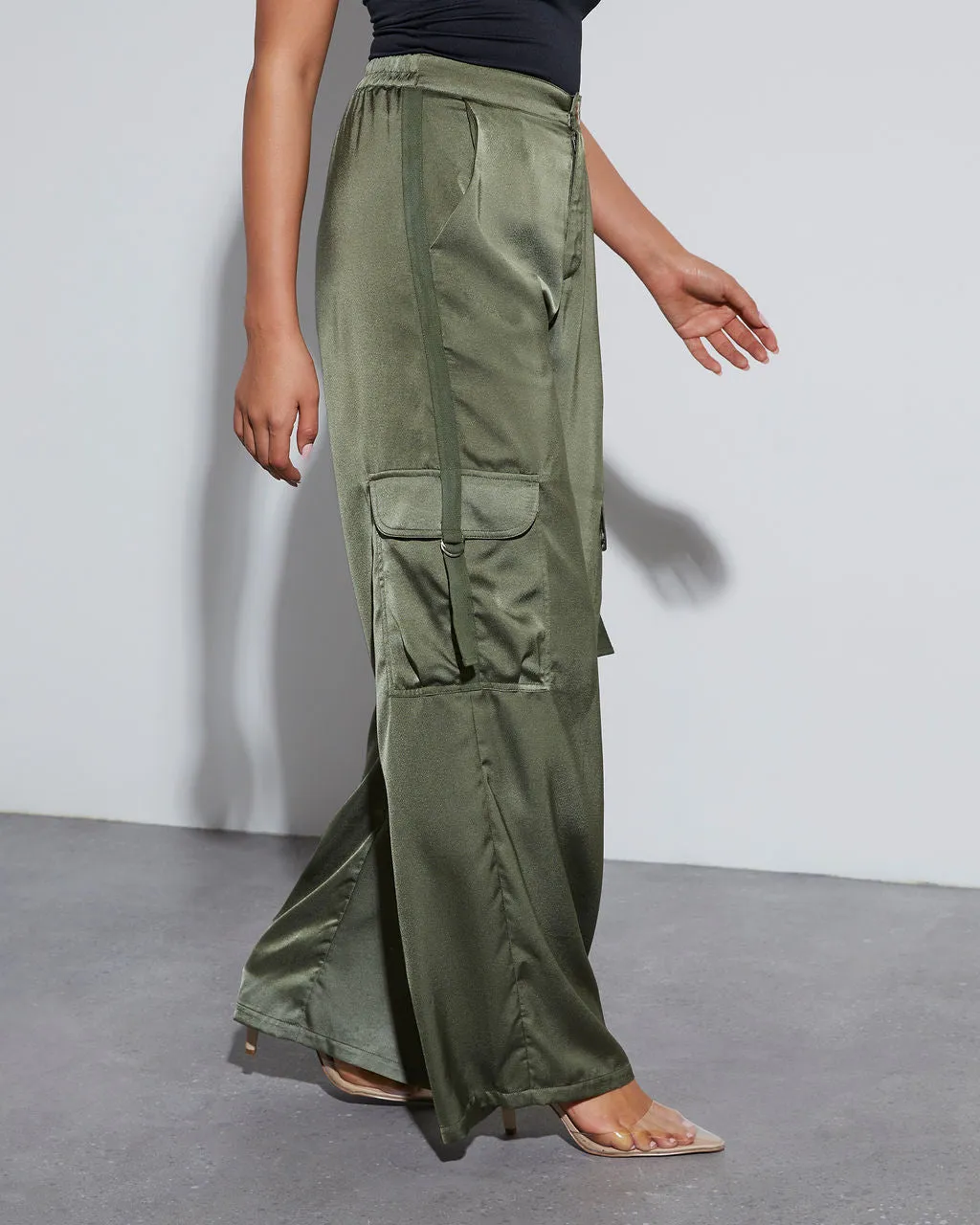 Never Impossible Satin Cargo Pants