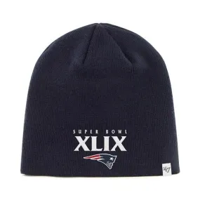 New England Patriots 47 Brand 2015 XLIX Super Bowl Navy Knit Hat Cap Beanie