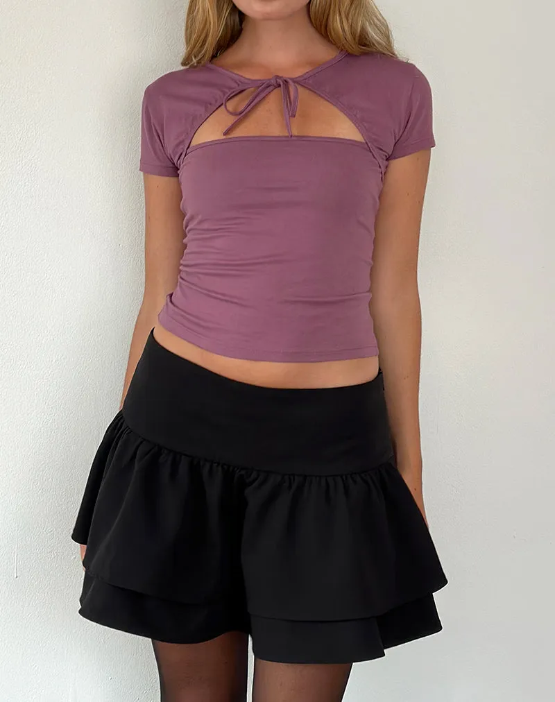 Novalie Tie Front Top in Mauve