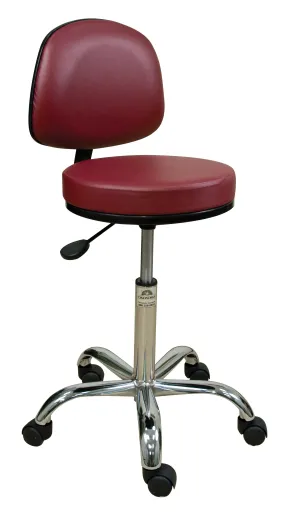 Oakworks Professional Stool with Backrest - Chrome Base