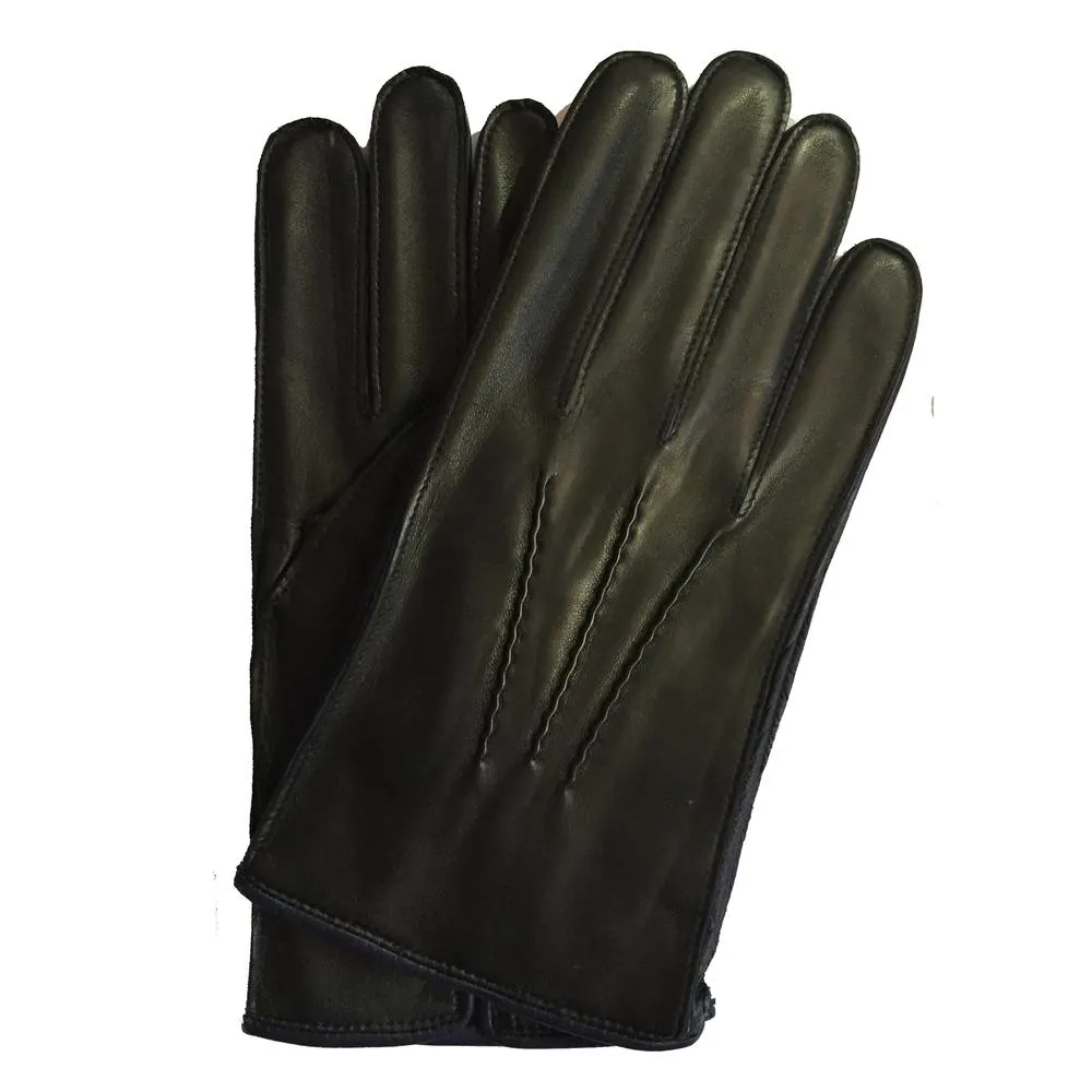 O'Connell - Men's Cashmere Lined Leather Gloves with Contrast Detail