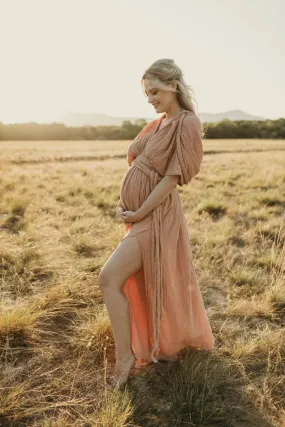 Ophelia Maxi Dress - Salmon Pink