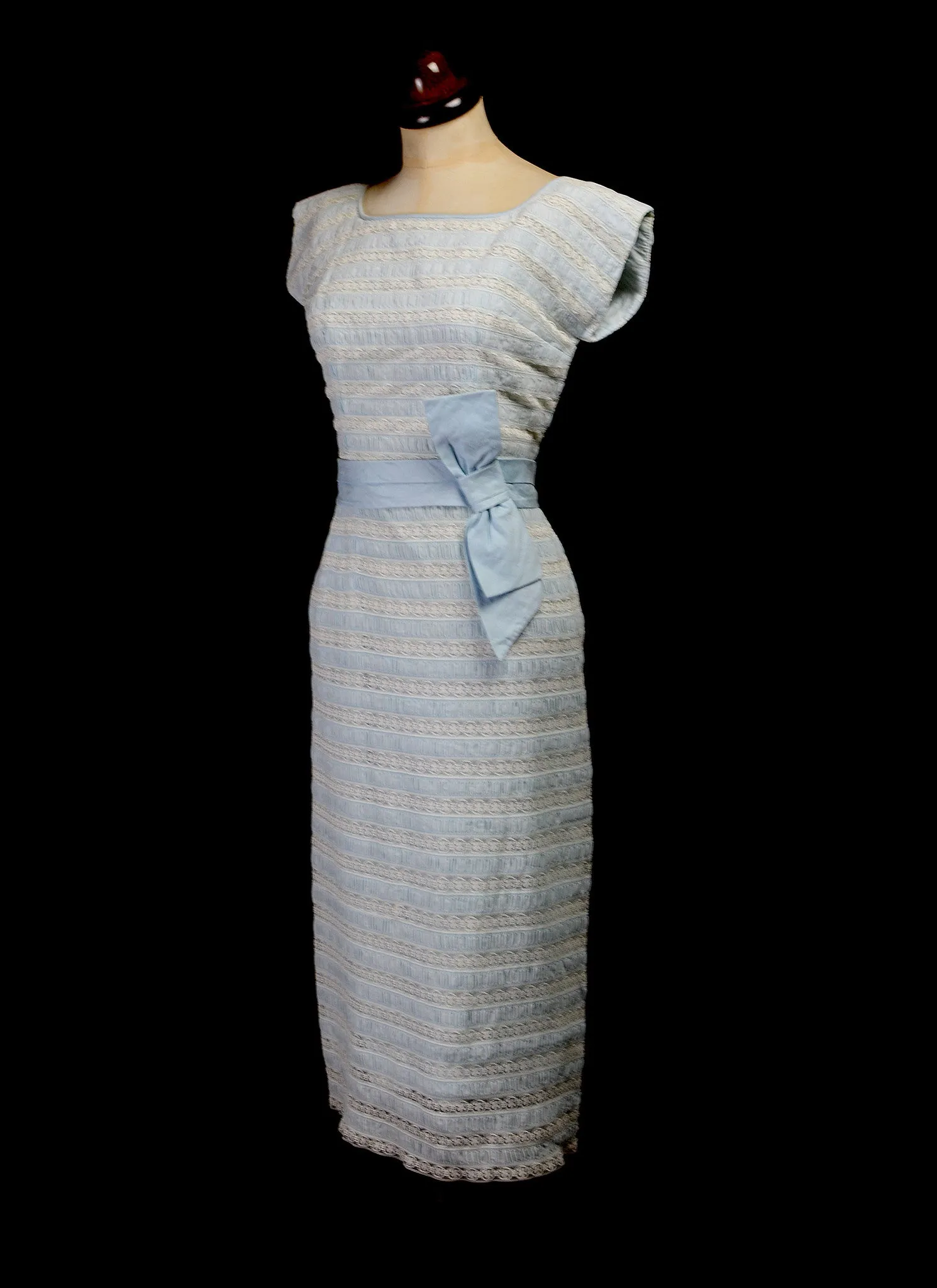 Original Vintage 1950s Blue Lace Dress