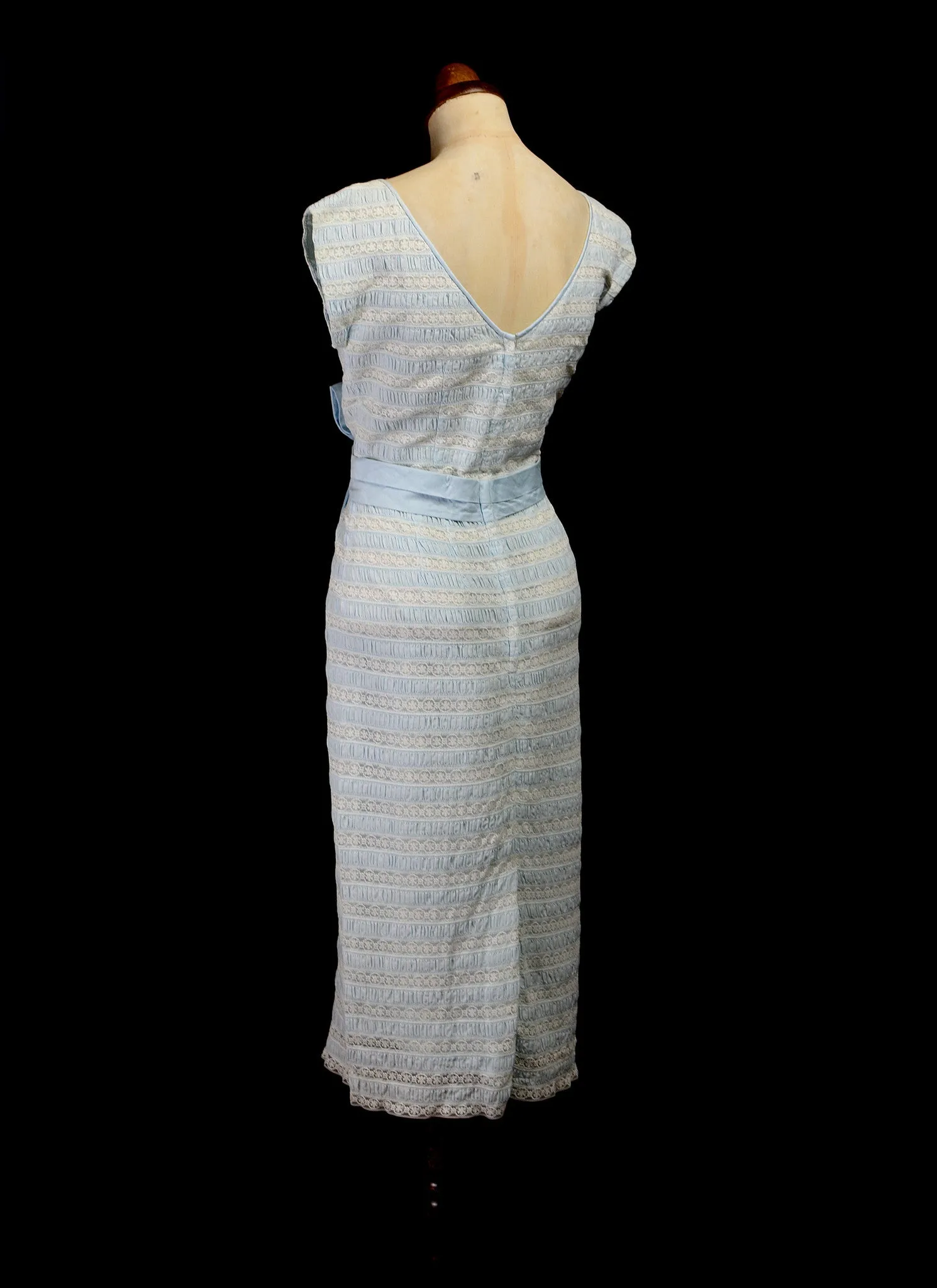 Original Vintage 1950s Blue Lace Dress