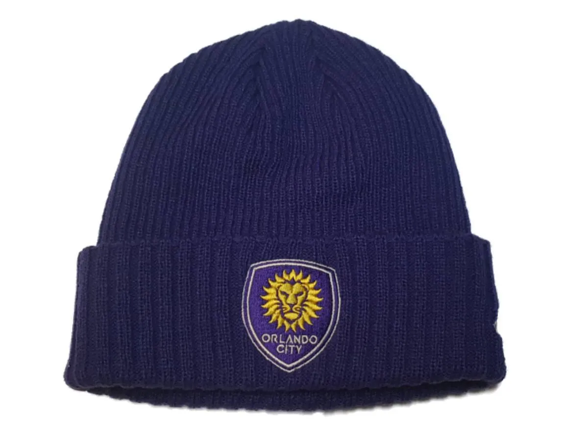 Orlando City SC Adidas Adult Purple Acrylic Knit Cuffed Skull Beanie Hat Cap